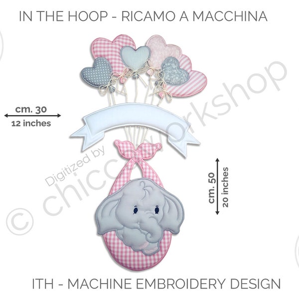 ITH Ghirlanda Elefante - Ricamo a macchina con tutorial