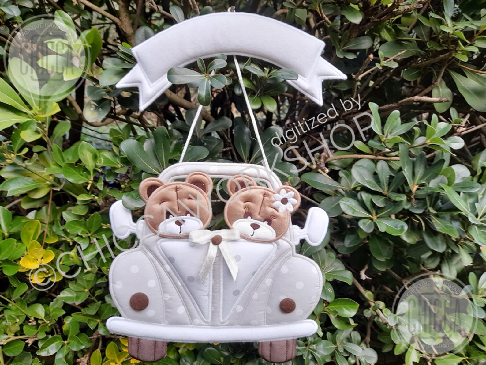 ITH Car Garland Machine Embroidery Design With Tutorial Etsy