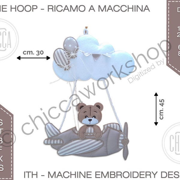 ITH Airplane Garland - Machine embroidery with tutorial