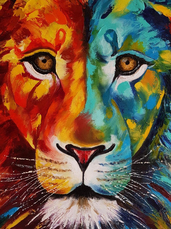DIY Malen Nach Zahlen Löwenkopf Auf Leinwand 40x50 Cm – Inkl. Pinsel & Acrylfarben, Kreatives Hobby Für Erwachsene