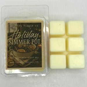 Holiday Simmer Pot Wax Melts | Orange, Clove & Evergreen | Christmas Wax Melts | Holiday Home Fragrance | Hand Poured Wax Melts