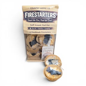 COZY FLANNEL Firestarters | Natural Botanical Fire Starters | Campfire & Fire Pit Starter | Set of 6