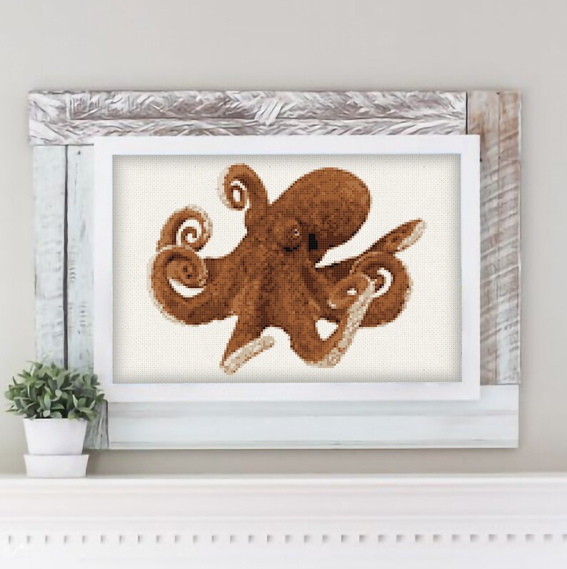 Octopus Downloadable Cross Stitch Pattern Etsy