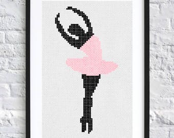 Ballerina Silhouette - Downloadable Cross Stitch Pattern