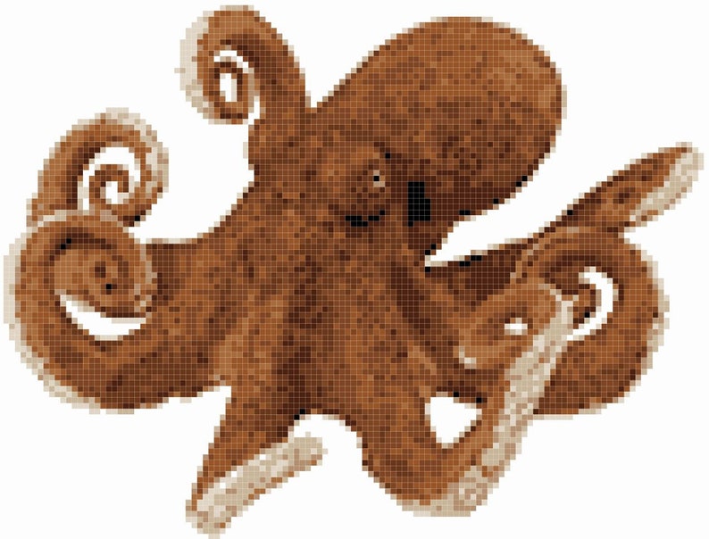 Octopus Downloadable Cross Stitch Pattern Etsy