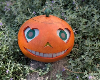 Pumpkin Halloween gourd art figure. Jack-o'-lantern