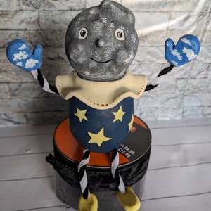 Homme Pleine Lune. Figure d&#39;argile vintage primitive OOAK