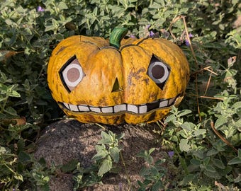 Pumpkin Halloween gourd art figure. Jack-o'-lantern