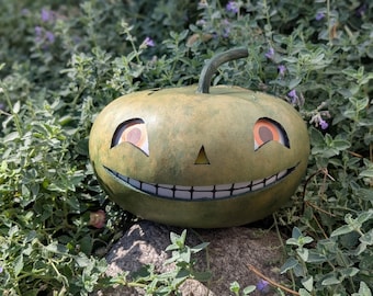 Pumpkin Halloween gourd art figure. Jack-o'-lantern
