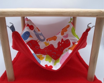 hammock holder with 1 hammock colorful animals and pee pad for guinea pigs and other small animals