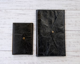 Leather Journal Personalized Journal for Men Refillable Mini Pocket Journal Black