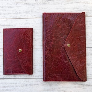 Ordination Gift for Pastor Appreciation Retirement or Anniversary | Worship Leader Gift | Refillable Leather Journal Dark Red