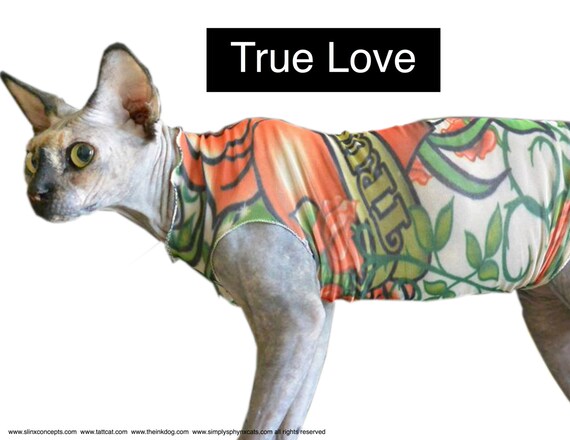 Sphynx Cat Clothes: True Love Tattcat™ Tattoo Shirt for ...