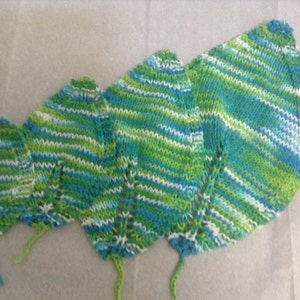 Knitted Placemats in Leaf Pattern,Set of 4 Sz, 6 Color Choices,100% Cotton