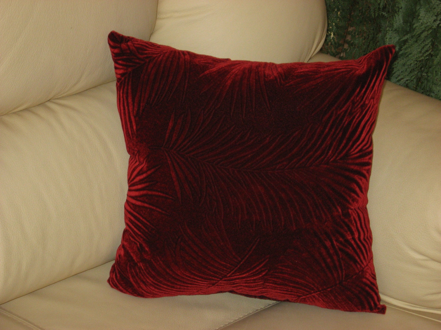 Burgundy dark red velvet handmade throw pillow Etsy