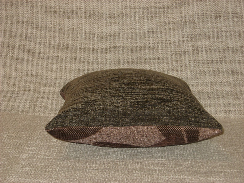 beige 13 x 13 cover chenille luxury cushion 33 cm x 33 cm throw pillow handmade decorative Brown- dark brown
