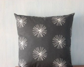 Black pillow Printed linen cushion cover Linen 100%  pillow cover Throw pillow -  16" x 16", 18" x 18"