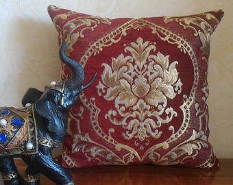 KLiving 17in Vienna Chenille Dotted Cushion Cover Blue Cream Red Bold Large Spot KLiving 17in Vienna Chenille Dotted Cushion Cover Blue Cream Red Bold Large Spot