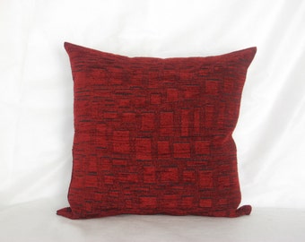 Burgundy Dark Red Decorative Chenille Luxury Handmade Throw pillow Cushion Cover 13" x  13", 16" x 16", 18" x 18", 20" x 20".