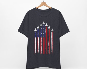 T-shirt graphique Air Force 4 juillet, cadeau patriotique des États-Unis