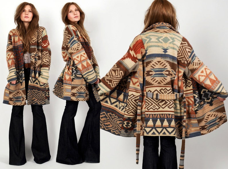 Vintage RALPH LAUREN southwestern Wool Cardigan sweater Etsy