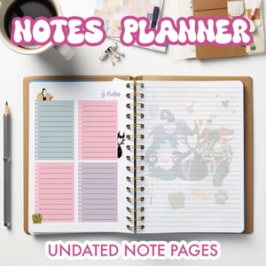 Planejador de diário para impressão de vilões, carta para impressão, papel para anotações, notas adesivas para impressão, planejador A5 A4, planejador de agenda, download digital