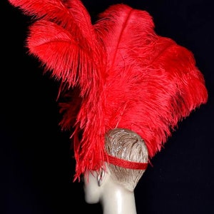 Ostrich Feather Headdress Showgirl Samba Carnival . MADE IN USA - Etsy