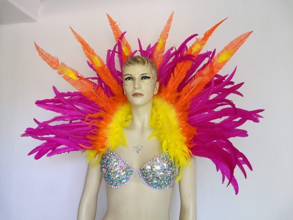 NEW Bra Carnival Show Girl Iridescent Crystals AB Stones Bra Samba Mardi  Gras Brassiere Top -  Canada