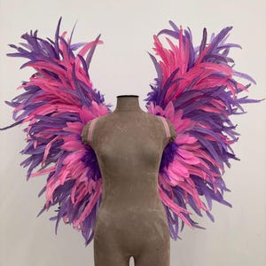 Carnival Costume Feather Wings Multicolor  Samba Costume Angel Wings Fantasy Fest Carnival Showgirl Set Hora Loca