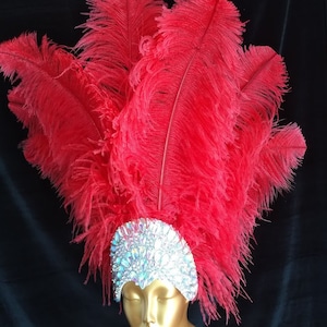 Premium Ostrich feathers Headdress  Made in USA