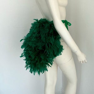 Green Simple Economical Feather Tail Fan tail back Bustle Boa tutu costume showgirl burlesque Proudly made in the USA image 1