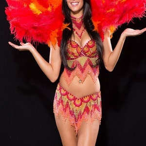 Kali Costume Red Orange Yellow and Gold