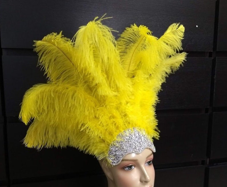 Made in USA Carnival Featheral Feather Headdress Ostrich - Etsy