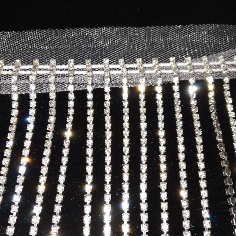 Rhinestone Fringes Trimming Rhinestone 1 Yard Fringes Trim Etsy