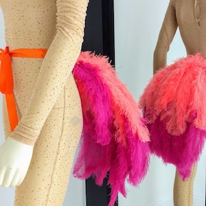 Ogon z piór strusia, wachlarz, tył z tyłu, tutu z piórami, pas z piór, kostium SHOWGIRL BURLESQUE