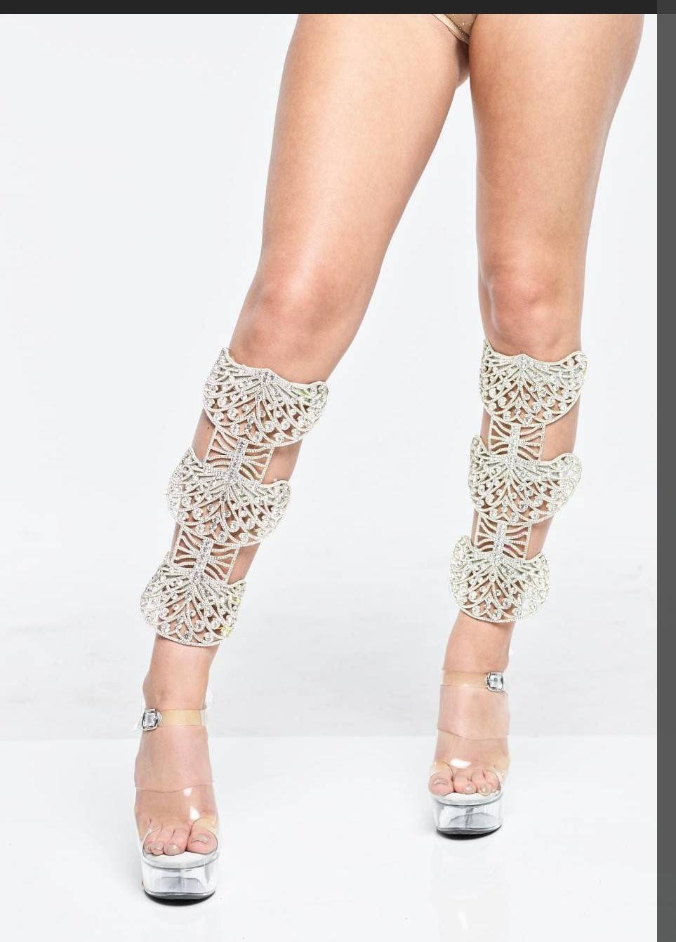 Rhinestone Leg Pieces Leg Sleeves Leg Wrist Crystal Leg Warmers Leglets ...