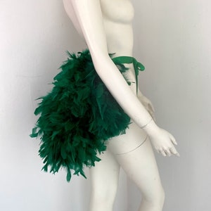 Green Simple Economical Feather Tail Fan tail back Bustle Boa tutu costume showgirl burlesque Proudly made in the USA image 3