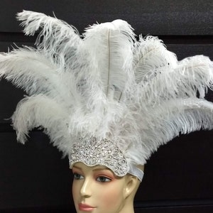 Dance Headdress Ostrich  Feathers Made in USA Carnival 