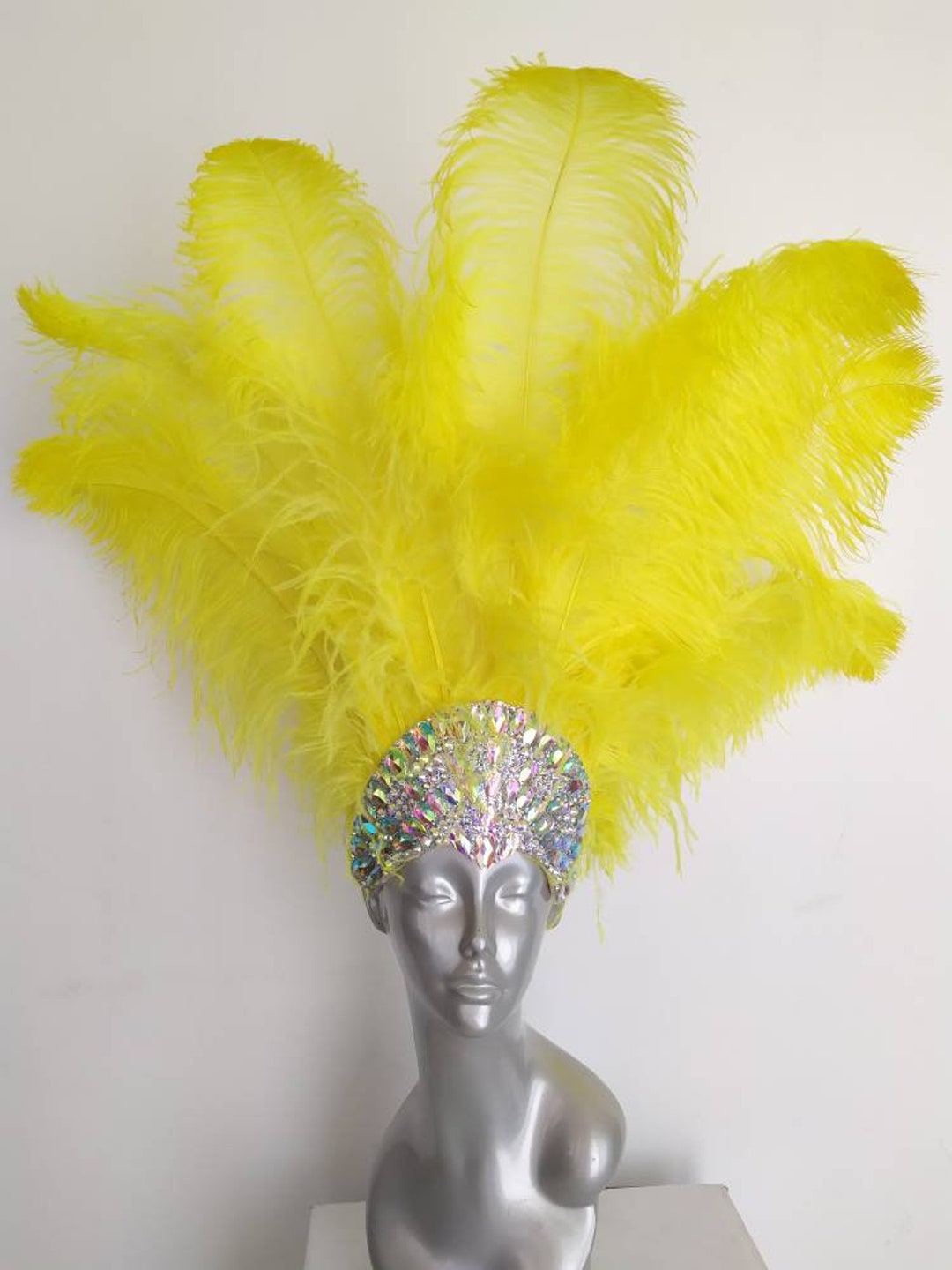 Ostrich Feather Headdress Showgirl Samba Carnival New Crown. - Etsy