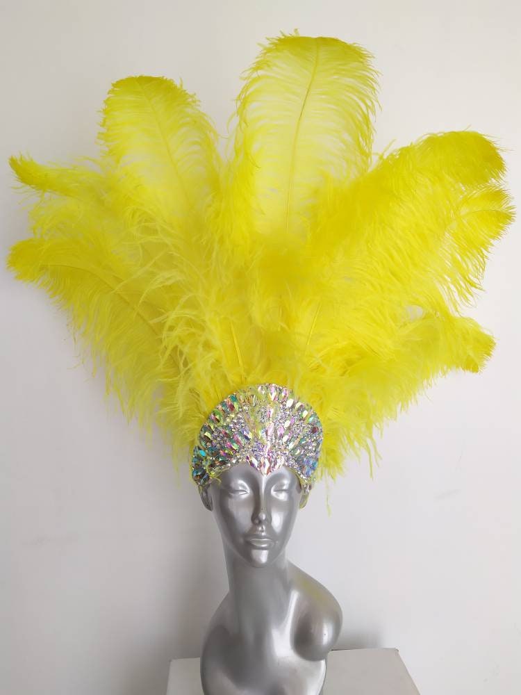 Ostrich Feather Headdress Showgirl 
