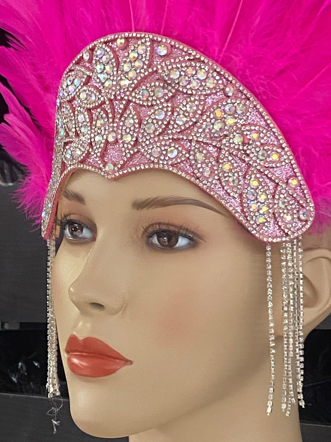 Feather Costume Made in USA Collar,headdress and Arm Pieces. Feather