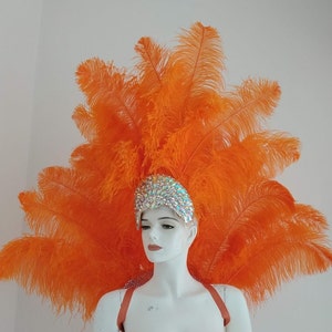 Premium Ostrich feathers Headdress  Made in USA