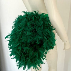 Green Simple Economical Feather Tail Fan tail back Bustle Boa tutu costume showgirl burlesque Proudly made in the USA image 4