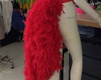 Feather Tail Fan Bustle: Showgirl Burlesque Costume with Satin Ribbon