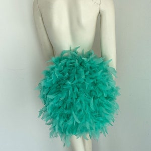 Tiffani Agua Color Simple Economical Feather Tail Fan tail back Bustle Boa tutu kostium tancerka burleska Dumnie wyprodukowano w USA