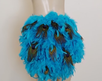 Plumas de pavo real en un económico y sencillo abanico de cola de plumas. Fabricado con orgullo en EE. UU. SHOWGIRL BURLESQUE