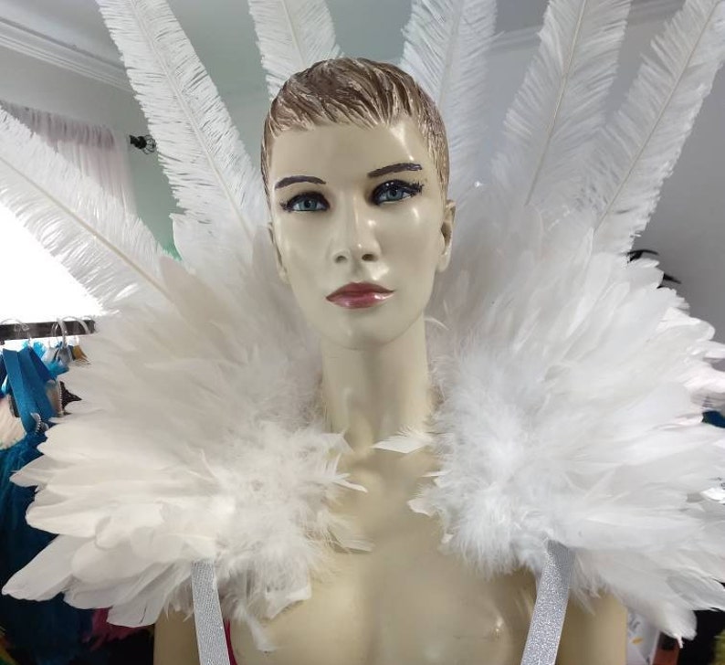 White Samba Costume Feather Piece Angel Wings Feather Fantasy Etsy