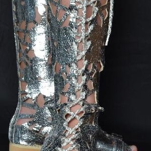 Trinidad Karneval Kostüm Stiefel SILBER und Gold