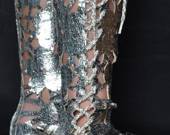 Trinidad Carnival Costume Boots SILVER and Gold