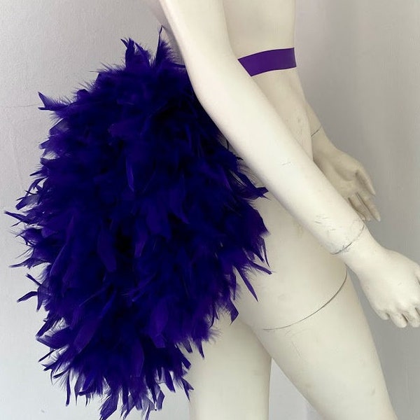 Dikke veren staart Fan staart achterkant Feather drukte Boa tutu veer riem KOSTUUM SHOWGIRL BURLESQUE